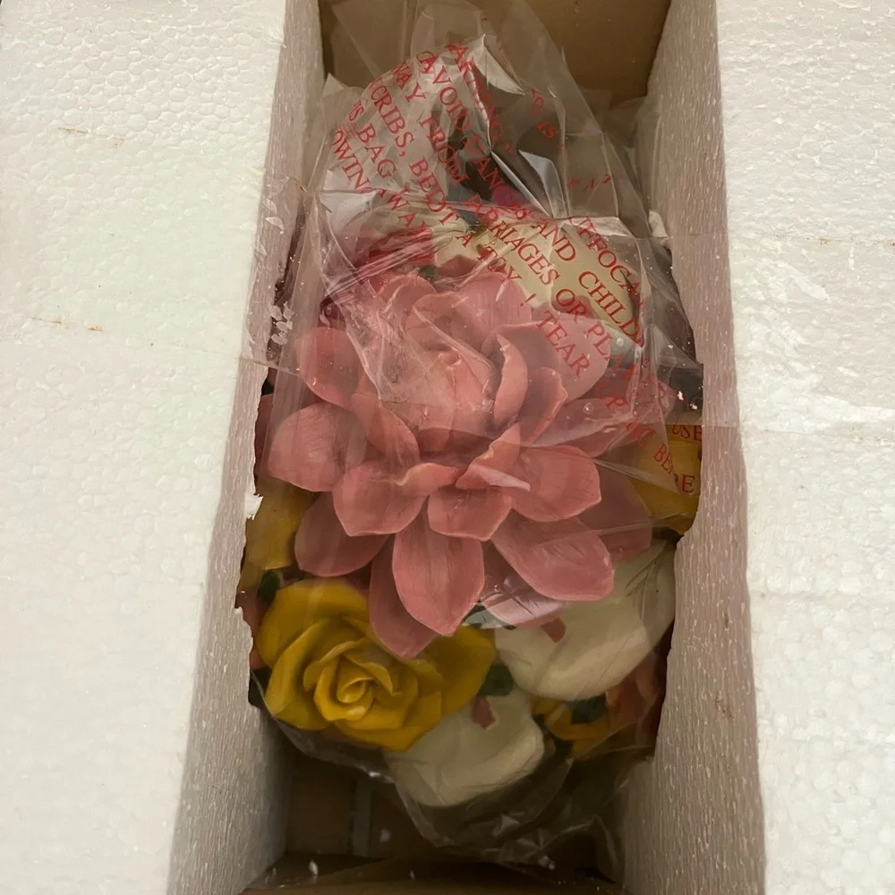 Temptation Hand Painted Polyresin Flower Basket